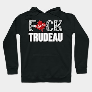 F-CK TRUDEAU SAVE CANADA FREEDOM CONVOY OF TRUCKERS WHITE LETTERS Hoodie